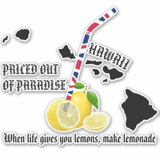 AUS PARADISE LEMONADE HI-FLACHENSTROH GEPRECHT AUFKLEBER (Vorderseite)