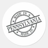 Aus Pennsylvania Briefmarke Logo Symbol Schwarz Runder Aufkleber (Vorderseite)