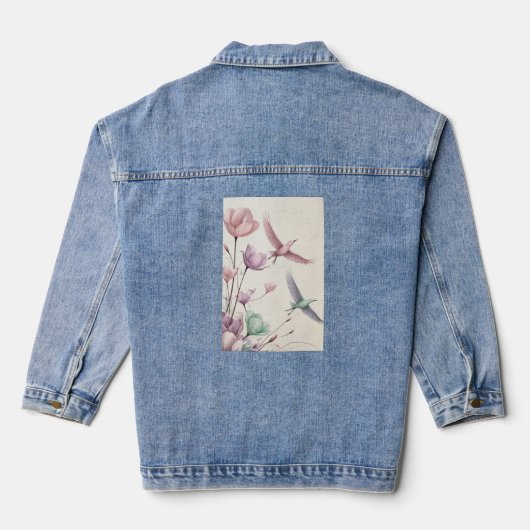 Aus Petalen werden Vögel Jeansjacke (Rückseite)