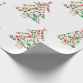 Aus Pfoten gedruckter Weihnachtsbaum Geschenkpapier (Ecke)