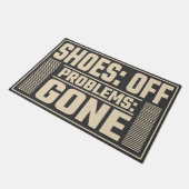 Aus, Probleme verschwunden, minimalistisches Zuhau Fußmatte (Schrägansicht)