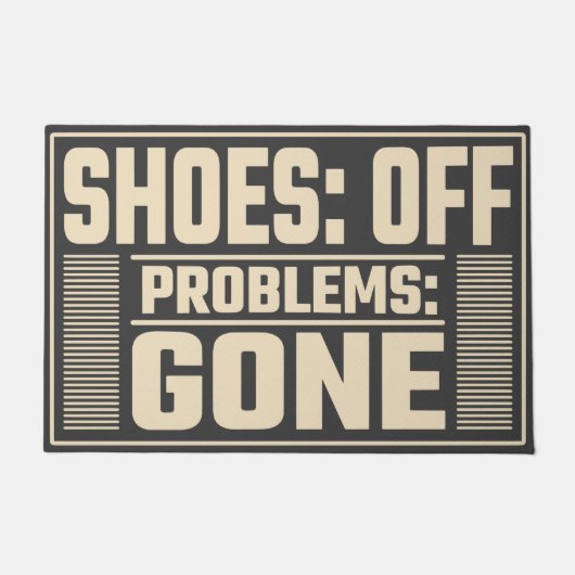 Aus, Probleme verschwunden, minimalistisches Zuhau Fußmatte (Vorderseite)