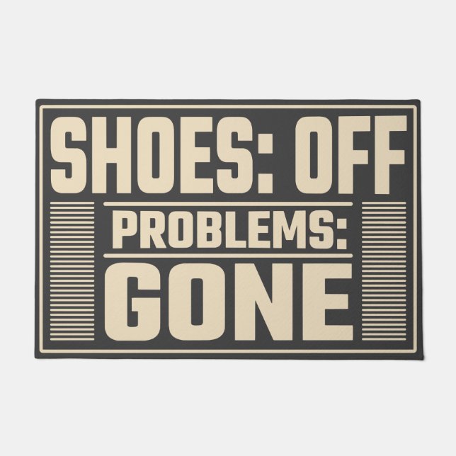 Aus, Probleme verschwunden, minimalistisches Zuhau Fußmatte (Vorderseite)