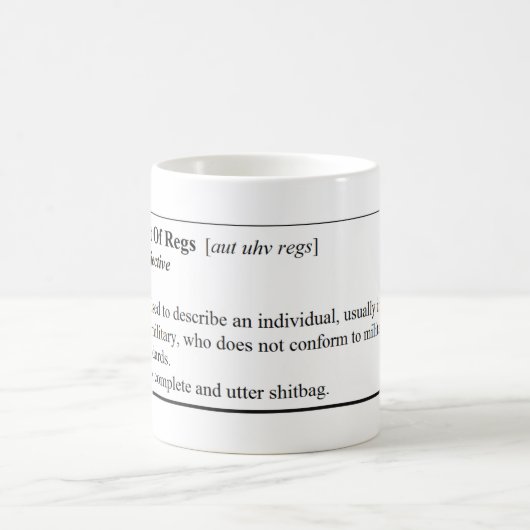 Aus Regs Definitions-Tasse heraus Kaffeetasse (Mittel)