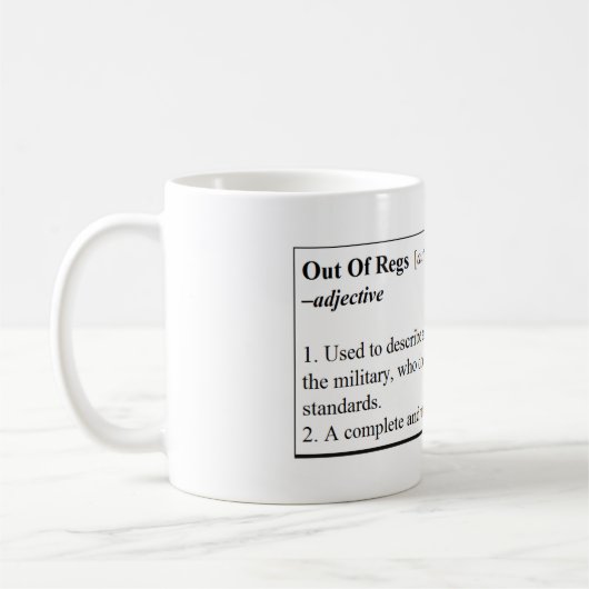 Aus Regs Definitions-Tasse heraus Kaffeetasse (Links)