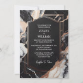 Aus reiner Naturarbeit gestapelte Steinmarmorhochz Einladung (Vorderseite)