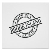 Aus Rhode Island Briefmarke Logo Symbol Schwarz Poster (Vorderseite)