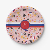 Aus Russland mit Liebe - Russische Monogramm Pappteller (Vorderseite)