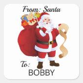 Aus SANTA CLAUS CUSTOM Kid's NAME Geschenk Quadratischer Aufkleber (Vorderseite)