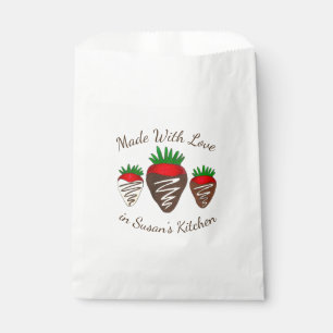 Aus Schokolade mit Liebe getränkte Erdbeeren Geschenktütchen
