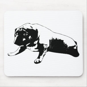 Aus Tinte geschmiedetes Bulldoggen-Symbol mit gehä Mousepad