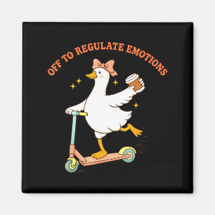 Aus, um Emotionen lustige Gans Scooter zu regulier Magnet