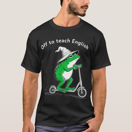 Aus, um Englisch Scooter Frog Esl Lehrer T-Shirt (Vorderseite)