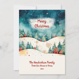 Aus unserem Hause Vintage Foto Weihnachtskarte Feiertagskarte