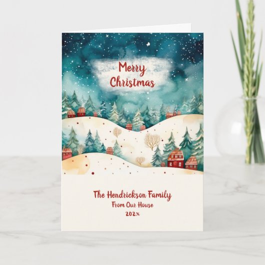 Aus unserem Hause Vintage Foto Weihnachtskarte Karte (Vorderseite)