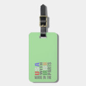 Aus USA hergestellt mit irischen Teilen Gepäckanhänger (Vorderseite vertikal)