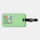 Aus USA hergestellt mit irischen Teilen Gepäckanhänger (Rückseite horizontal)