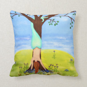 "Aus Wasser heraus" Meerjungfrau-Fantasie-Kunst Kissen