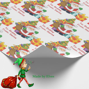 Aus Weihnachtsbaumgeschenken des Kindes mit Namen  Geschenkpapier