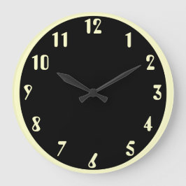 Aus Weiß auf Schwarz Große Wanduhr