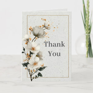 Aus Weiß Blumen & Kontur Danke Karte
