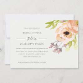 AUS WEISS, BLUSH PINK PEACH FLORAL BRAUTPARTY EINLADUNG