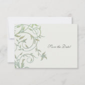 Aus Weiß mit grünen Weinreben Hochzeit sparen Sie  Save The Date (Vorderseite)