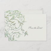 Aus Weiß mit grünen Weinreben Hochzeit sparen Sie  Save The Date (Vorne/Hinten)