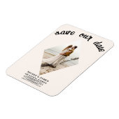 Aus weißem Diamant-Foto Hochzeit sparen Sie das Da Magnet (Linke Seite)