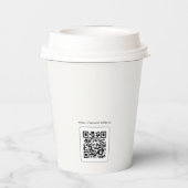 Aus weißem, einfachem Minimal-Logo Pappbecher (Rückseite)