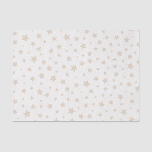 AUS WEISSEN UND TAN NEUTRALEN STERNEN SEIDENPAPIER (Vorderseite)