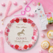 Aus zum Altar-Rote Rosen-Brautparty Pappteller (Party)