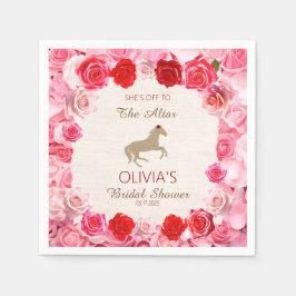 Aus zum Altar-Rote Rosen-Brautparty Serviette