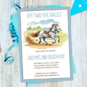 Aus zwei Rennen Pferderennpony Geburtstag Einladung