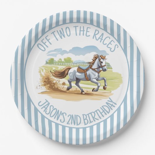 Aus zwei Rennen Reitsport derby Party gedruckt Pappteller (Vorderseite)