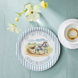 Aus zwei Rennen Reitsport derby Party gedruckt Pappteller