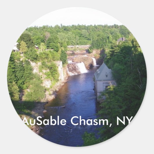 AuSable Chasm, NY Runder Aufkleber (Vorderseite)