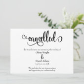 Ausarbeiten von Skript storniert Hochzeit Ankündig Einladung (Stehend Vorderseite)