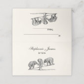 Ausbalancierende Elefanten Seesaw Place Escort Car Platzkarte (Außenseite Aufgefaltet)