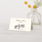 Ausbalancierende Elefanten Seesaw Place Escort Car Platzkarte (Vorderseite)