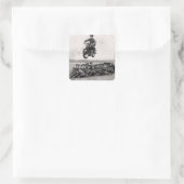 AUSBILDUNG UND ABDECKUNG. QUADRATISCHER AUFKLEBER (Tasche)