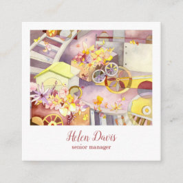 Ausbildung von Blume kreativ Quadratische Visitenkarte