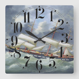Ausbildungsschiff Atalanta 1885 Quadratische Wanduhr