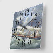 Ausbildungsschiff Atalanta 1885 Quadratische Wanduhr (Winkel)