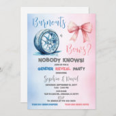 Ausblasen oder Verfehlungen Gender Reveal Party Einladung (Vorne/Hinten)