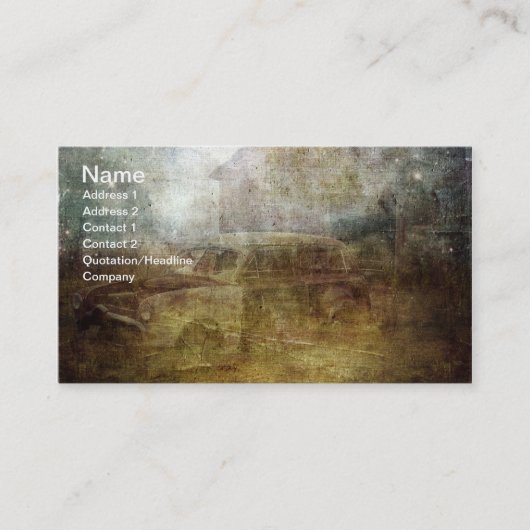 Ausblenden eines verlassenen Autos Visitenkarte (Vorderseite)