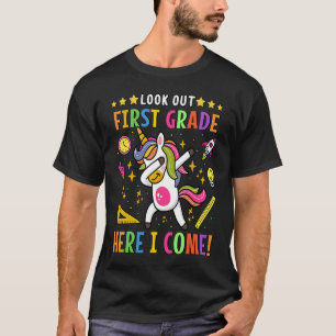 Ausblick 1st Grade Here I Come Unicorn Dab Girls F T-Shirt