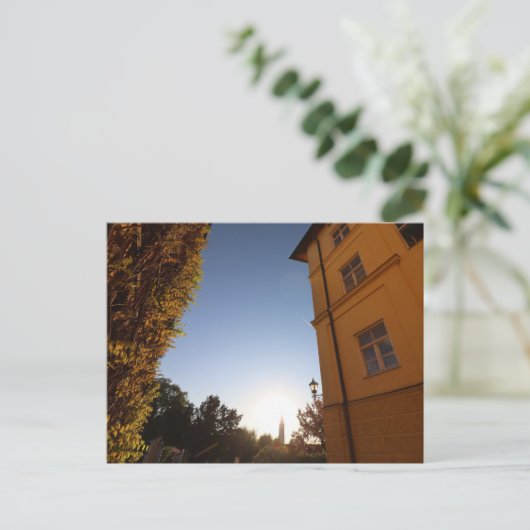 AUSBLICK VON HAAGER FREITREPPE AUS IN MORGENSONNE POSTKARTE (Stehend Vorderseite)
