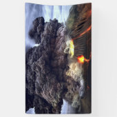 Ausbrechen des Vulkans auf Berg Banner (Vertikal)