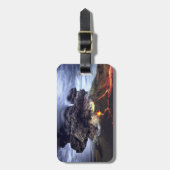 Ausbrechen des Vulkans auf Berg Gepäckanhänger (Vorderseite vertikal)